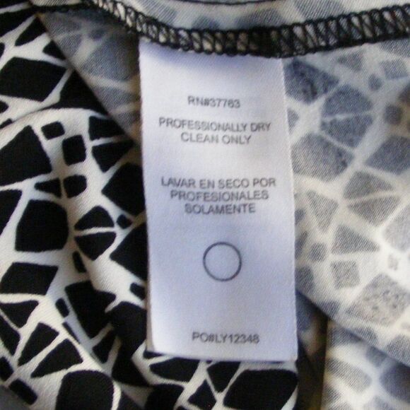 LAUNDRY by SHELLI SEGAL Dress, 8, Black/White Geometric print Surplice, Long slv - Picture 12 of 12